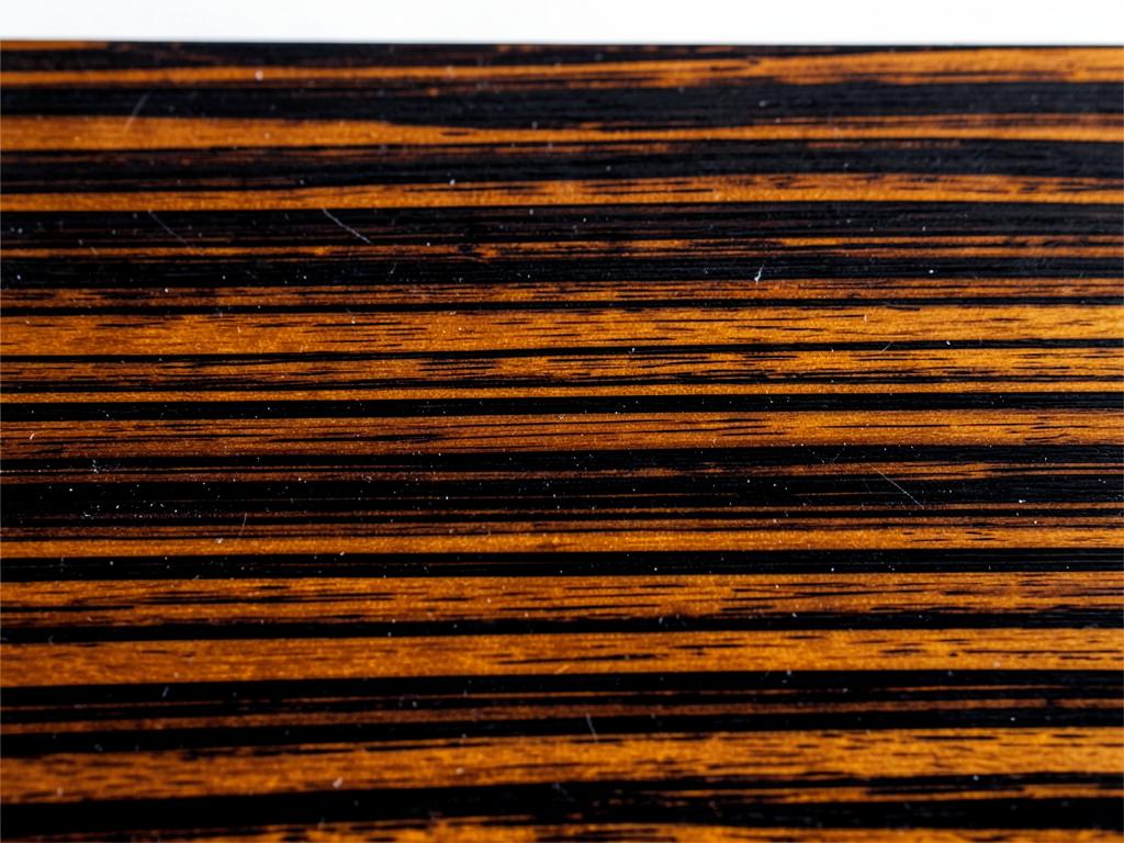Furnierbild Zebrano – Hell strohfarben mit dunkelbraunen Streifen